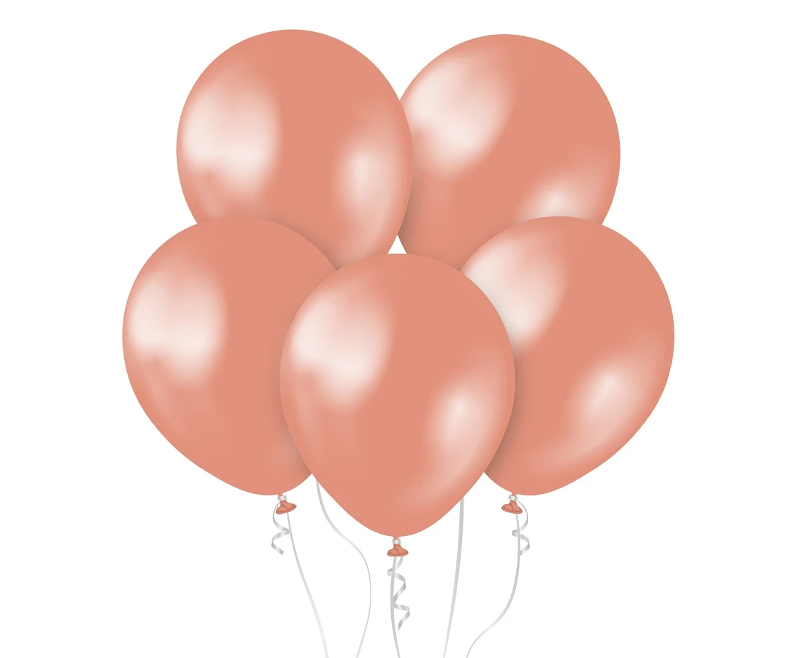 Kalisan Balloons 11", Metallic Rose Gold, 50 psc.